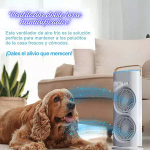 VENTILADOR DOBLE HUMIDIFICADOR + LUCES